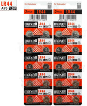 Maxell LR44 (A76) Batteries, 20 Count