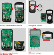 Uni-T UT33A+ Palm Size Digital Multimeter with 2mF capacitance test, 2 meters drop test, precision protection, AC-DC V, AC-DC A, Resistance, Diode, Continuity, Auto Range etc.