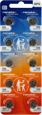 Renata New 10 Pcs/ 1 Card Silver Oxide Battery SR927SW, 395