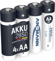 Ansmann 5035212 High Capacity NiMH AA 2850 mAh 4-Pack Blister Rechargeable Batteries AD