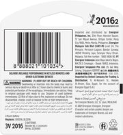 Energizer 2016 Lithium Coin battery Pack of 2