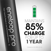 Panasonic Eneloop Pro AA High Capacity Ni-MH Pre-Charged Rechargeable Batteries, 8-Pack