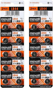 Maxell LR44 (A76) Batteries, 20 Count