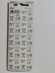 Vinnic AG13 L1154 LR44 A76 157 V13GA RW82 Alkaline Battery (10 Pack) used in Watches, Calculators, Toys, Lasers, Clocks, Thermometers, and many other electronic items.