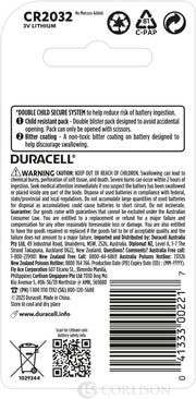 Duracell - Cr2032 3V Lithium Coin Dl2032 / Cr2032 Button Batteries Regular - Pack Of 2 - 10 Years Shelf Life