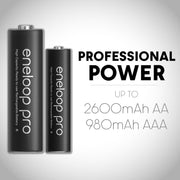 Panasonic Eneloop Pro AA High Capacity Ni-MH Pre-Charged Rechargeable Batteries, 8-Pack