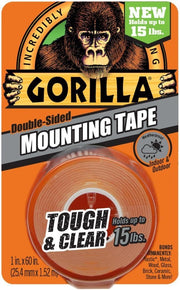 Gorilla Mounting Tape, Double-Sided, Clear & Heavy Duty - Combo Pack