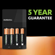 Duracell - Hi Speed Battery Charger - 2 AA 1300 mAH and 2 AAA 750 mAH Charging Slots Recharge in 4 Hours - Batteries Included in Pack