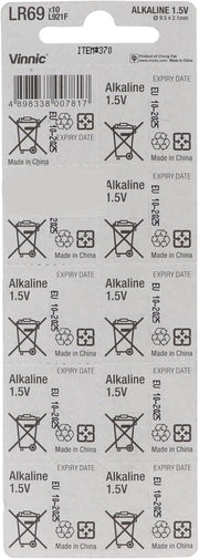 Vinnic AG6 LR69 (L921F) Alkaline 1.5V Batteries - 10 Pieces