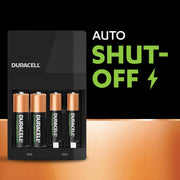 Duracell - Hi Speed Battery Charger - 2 AA 1300 mAH and 2 AAA 750 mAH Charging Slots Recharge in 4 Hours - Batteries Included in Pack