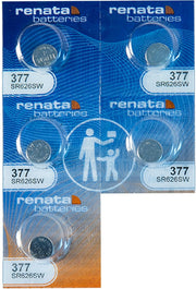 Renata 377 Silver Oxide Battery - 5 Pack