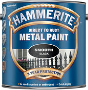 Hammerite Direct to Rust Metal Paint - Smooth Black Finish 2.5L