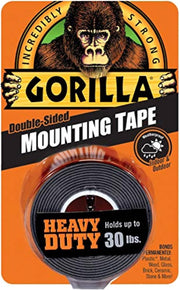 Gorilla Double-Sided Heavy Duty Mounting Tape 2.5 cmX60"-Black