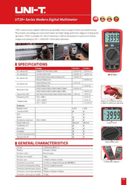 UNI-T-UT39A+ Modern Digital multimeter (Capacitance 10mF)-1000VDC & 750 VAC (10A MAX)