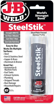 J-B Weld 8267 Steelstik Steel Reinforced Epoxy Putty Stick - 2 Oz.