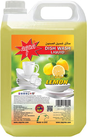 Aqua Dish Wash Liquid – 5 Litres | Lemon Fragrance | Powerful Grease Removal | Gentle on Hands | Long-Lasting Formula for Sparkling Clean Dishes