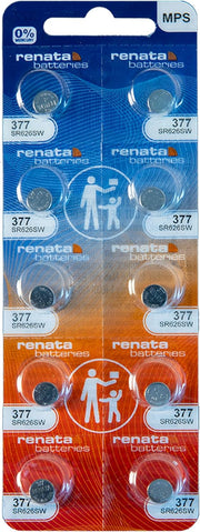 Renata 10 x 377 Watch Batteries