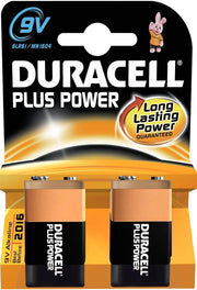 Duracell Plus Power Alkaline Batteries 9 V (MN 1604) Pack of 2
