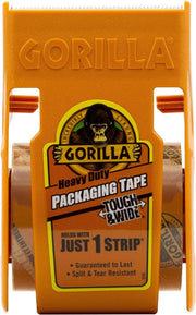 Gorilla Packing Tape Tough & Wide with Dispenser for Moving, Shipping and Storage, 2.83" x 20 yd, Clear, (Pack of 1)