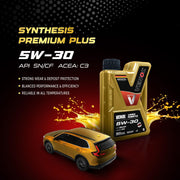VENOL SYNTHESIS PREMIUM PLUS 5W-30 API SN/CF ACEA C3 – High-Performance Fully Synthetic Engine Oil for Gasoline & Diesel Engines (1L)