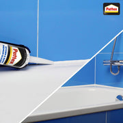 Pattex Sf525 Kitchen And Bath Premium Silicone Sealant, Mould Resistant, Ideal For Showers, Toilets Tiles, Easy Bathroom Sealant 1X280ML Cartridge
