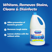 AQUA Plus Liquid Chlorite Bleach – Powerful Disinfectant for Laundry and Household Cleaning – Effectively Kills 99.9% of Germs and Bacteria, Whitens Fabrics, and Deodorizes Surfaces - 1 Gallon Bottle