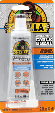 Gorilla 8090001 2.8 Ounce Squeeze Tube Clear Silicone Sealant, 1-Pack