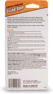 Gorilla Clear Grip Contact Adhesive, Waterproof, 3 ounce, Clear, (Pack of 1)