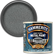 Hammerite Direct to Rust Metal Paint - Hammered Silver Finish 250ML