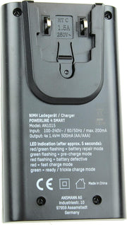 ANSMANN Powerline 4 Smart AA & AAA Battery Charger For NiMH NiCD Rechargeable Batteries with UK Plug and Multi LED Colour Display - Fast Individual Charging and Monitoring - 3 Yr Warranty