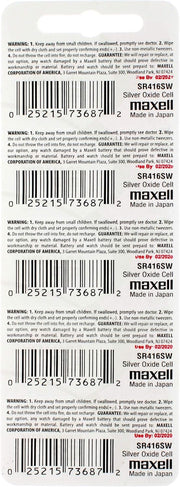 Maxell 337 SR416SW SB-A5 Silver Oxide Watch Battery 1.55v Blister Packed (5 Batteries)