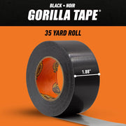 Gorilla Black Duct Tape, 1.88" x 35 yd, Black, (Pack of 1)