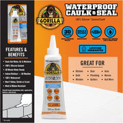 Gorilla 8090001 2.8 Ounce Squeeze Tube Clear Silicone Sealant, 1-Pack