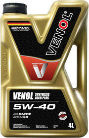 VENOL SYNTHESIS GOLD PLUS 5W-40 API SN/CF ACEA C4 – High-Performance Fully Synthetic Engine Oil for Gasoline & Diesel Engines (4L)
