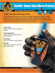 Gorilla Micro Precise Super Glue, 5 Gram, Clear, (Pack of 1)