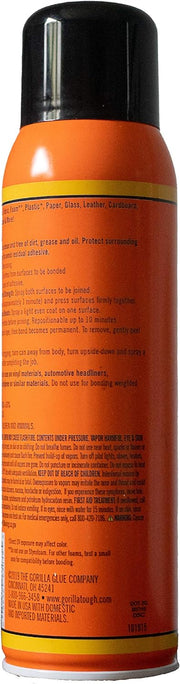 Gorilla Heavy Duty Spray Adhesive, Multipurpose and Repositionable, 14 ounce, Clear