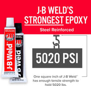 J B Weld 8265S Original Cold Weld Steel Reinforced Epoxy Metal to Metal Glue, 2 oz, Dark Grey