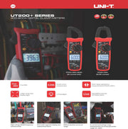 Uni-T-UT203+ True RMS, 4000 counts, 400A AC/DC Digital Clamp Meter