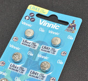 Vinnic AG3 LR41 (L736F) Alkaline 1.5V Batteries - 10 Pieces