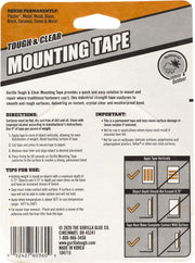 Gorilla Tough & Clear Double Sided Adhesive Mounting Tape, Extra Large, 1" x 150", Clear, (Pack of 1)