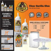 Gorilla Clear Glue, 3.75 Ounce Bottle, Clear, (Pack of 1)