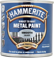Hammerite Direct To Rust Metal Paint - Smooth Silver Finish 250ml