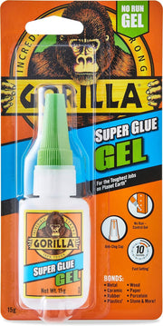 Gorilla Super Glue Gel, 15 Gram, Clear, (Pack of 1)