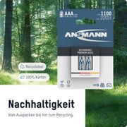 ANSMANN AAA Size Batteries [Pack of 8] Long Lasting Precharged Rechargeable AAA Type 800 mAh NiMH MaxE Pro Battery For Cordless Phone Handsets, Toys, Digital Cameras, Remote Controls & Game Consoles