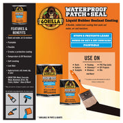Gorilla Waterproof Patch & Seal Liquid, Black, 16 ounces, 1 Pack