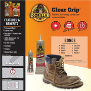 Gorilla Clear Grip Contact Adhesive, Waterproof, 3 ounce, Clear, (Pack of 1)