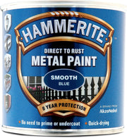 Hammerite Direct to Rust Metal Paint - Smooth Blue Finish 250ML