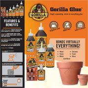 Gorilla Original Glue, Waterproof Polyurethane 18 Ounce Bottle, Brown, (Pack Of 1)