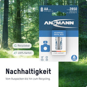Ansmann AA Rechargeable Batteries [Pack of 8] 2850 mAh NiMH High Capacity AA Type Size Battery Digital Equipment's, Cameras, Flash Units, Speakers, Microphones, Silver