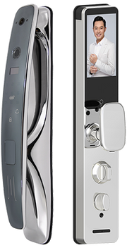 Hasanat Essentials Smart Lock Cat Eye Viewer Model - CLP-LK-102 | Bright Gun | 24*240mm | Fingerprint & Camera